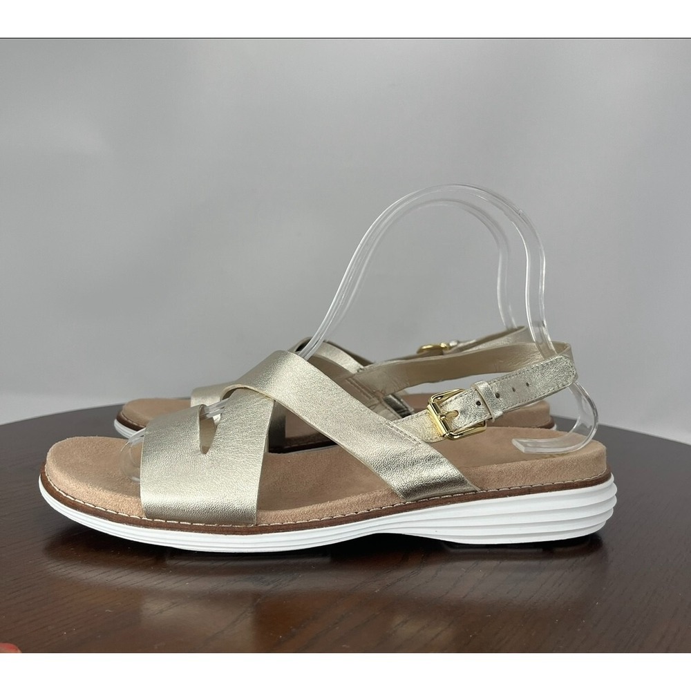 Cole Haan Original Grand Sandal Women 8.5B Gold Metallic Leather Comfort Strappy
